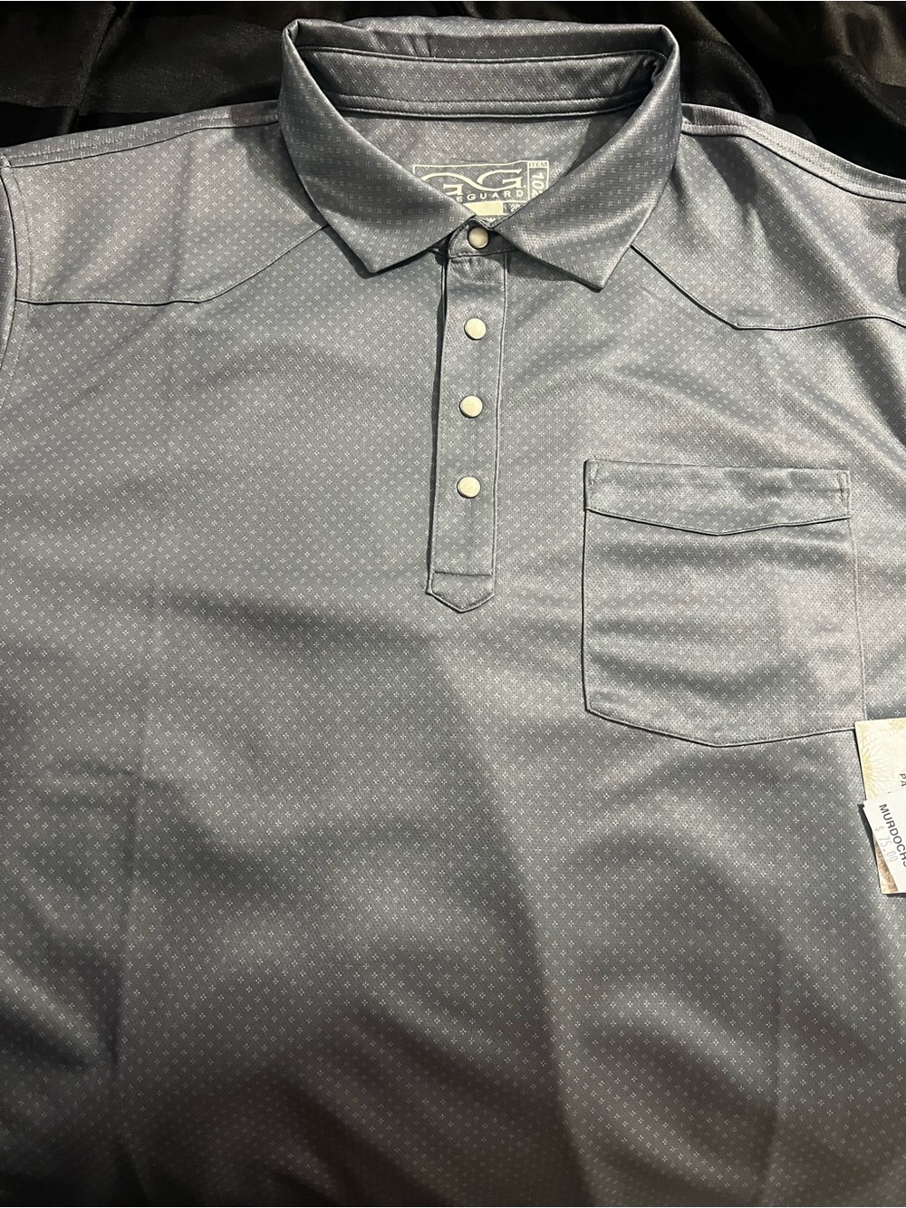 AG GolfTech Men's Polo in Slate Gray with Subtle Dot Print short sleeve
